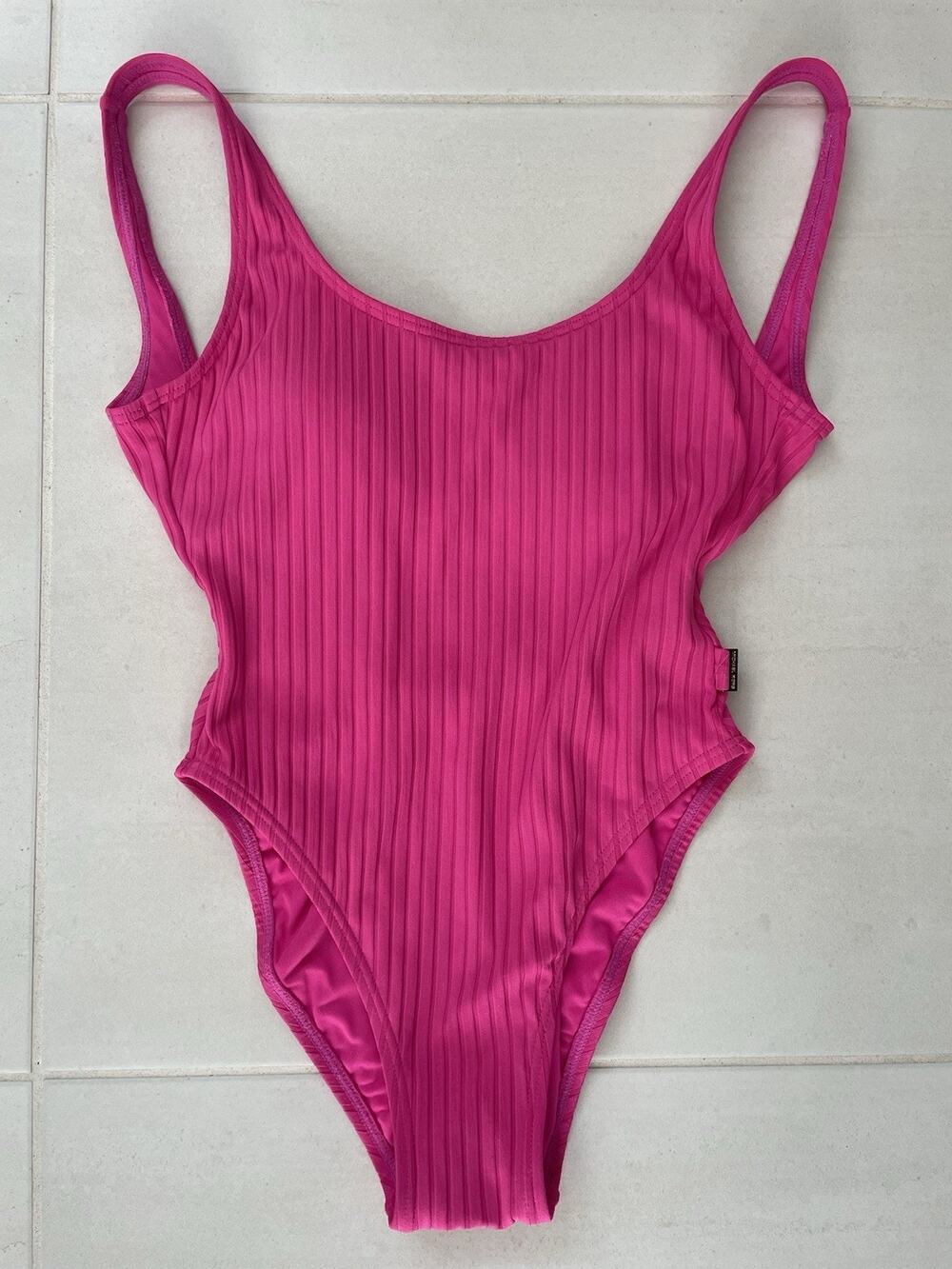 Michael Kors Swimsuit One Piece Swim Ultra Pink Ribbed Swimwear Summer